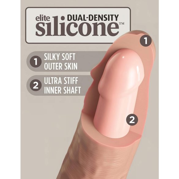 King Cock Elite 9 - dildo med sugkopp och vibrator 23cm - naturfärg
