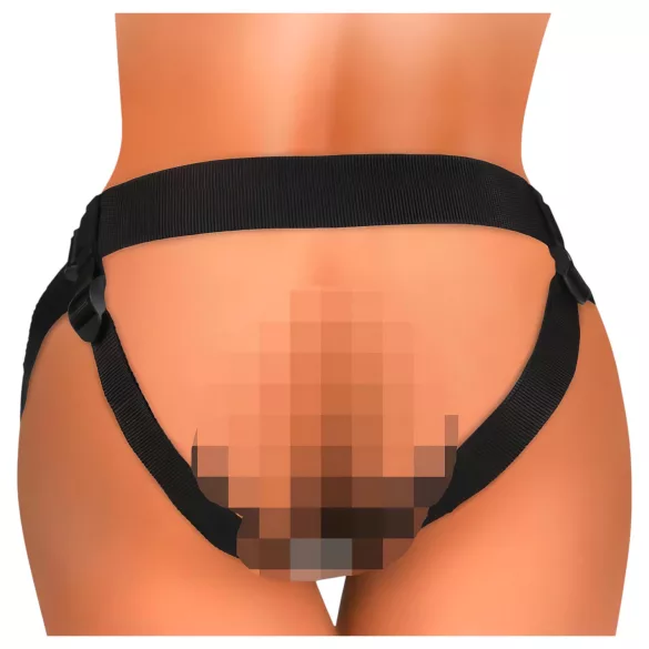 King Cock Elite Comfy - strap-on dildo med sele - mörk hudfärg