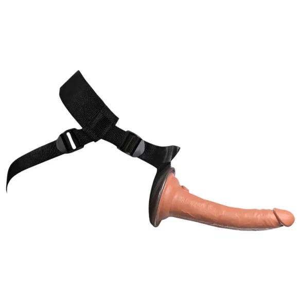 King Cock Elite Comfy - strap-on dildo med sele - mörk hudfärg