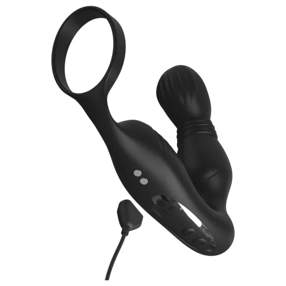 Anal Fantasy Elite - prostatavibrator med penisring (svart)