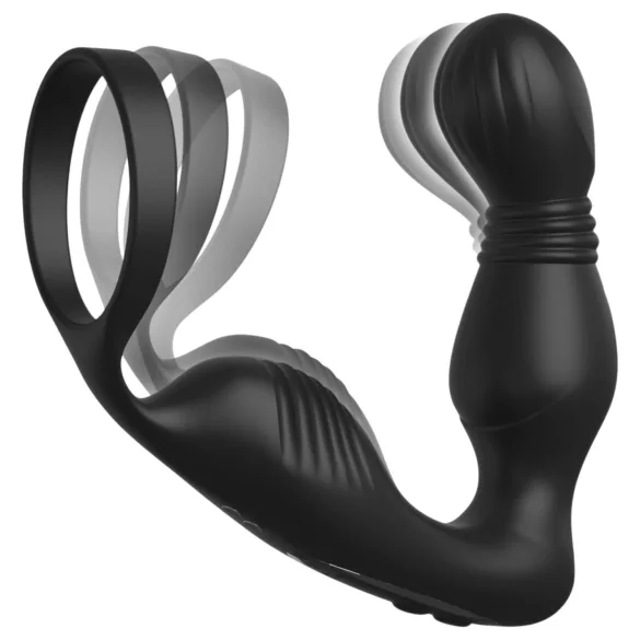 Anal Fantasy Elite - prostatavibrator med penisring (svart)