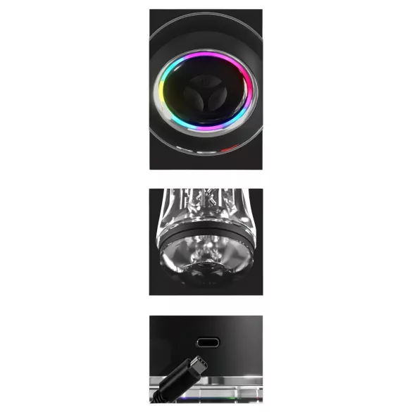 PDX ViewTube Pro - sug‑ och vibrerande masturbator (svart)