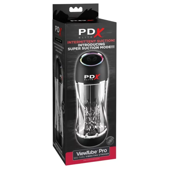 PDX ViewTube Pro - sug‑ och vibrerande masturbator (svart)