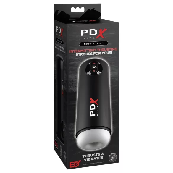 PDX Elite Moto Milker - masturbator med tryck och vibration - svart
