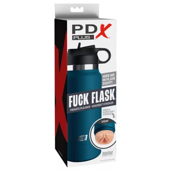 Fuck Flask Private Pleaser - masturbator i flaska - blå/naturfärg