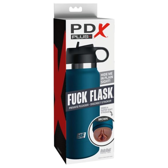Fuck Flask Private Pleaser - masturbator i flaska - blå/brun