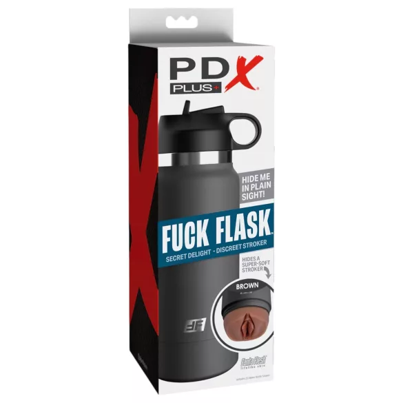 Fuck Flask Secret Delight - konstgjord vagina i flaska (svart-brun)