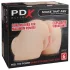 PDX Elite - vibratorisk 2-i-1 masturbator - naturfärg