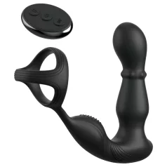   Anal Fantasy Ass-Gasm - roterande analvibrator med penissring (svart)
