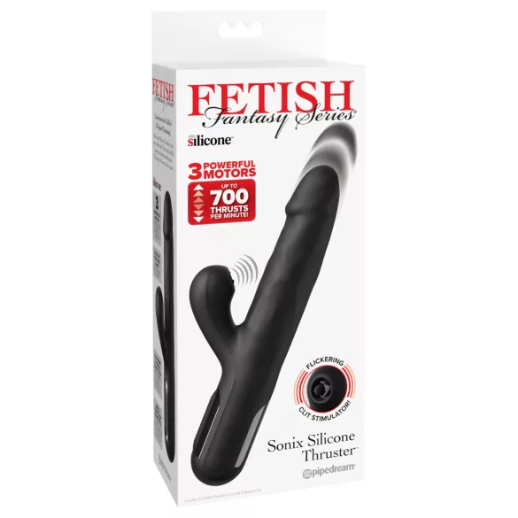 Fetish - 3‑motorig stötande vibrator (svart)