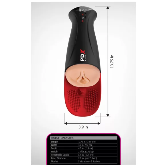 PDX Elite Fuck-O-Matic Pro XL automatisk sugmasturbator - svart