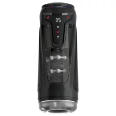   PDX Elite Moto-Bator Pro - pärlstruktur, uppvärmd stötande masturbator (svart)