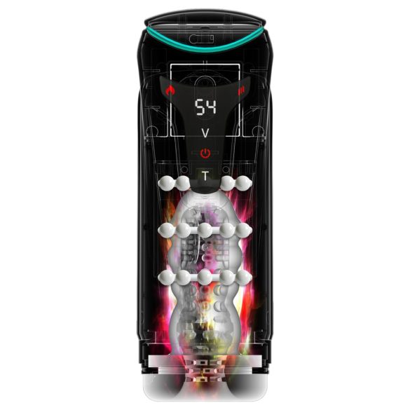 PDX Elite Moto-Bator Pro - masturbator med pärlor, värme, svart