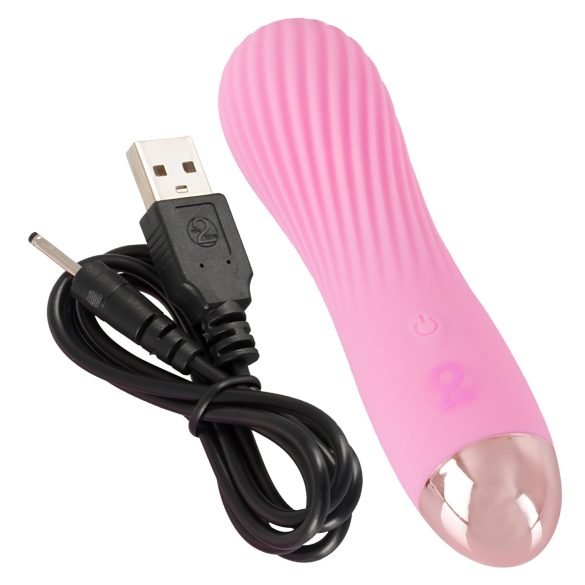 Cuties Mini - vibrator spiralformad uppladdningsbar vattentät silikon rosa