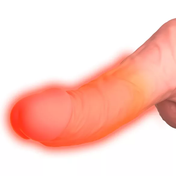 King Cock Plus 6,5 - dildo med pung och vibrator - naturfärg