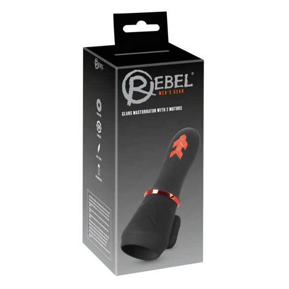 Rebel - penistoppvibrator med batteri och 2 motorer - svart