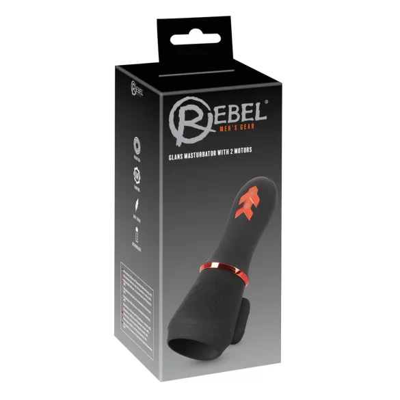 Rebel - penistoppvibrator med batteri och 2 motorer - svart