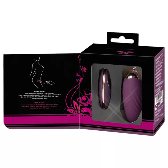 Javida Shaking Love - fjärrstyrt vibratorägg med stötfunktion - lila