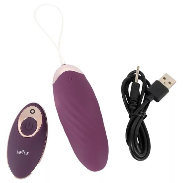 Javida Shaking Love - fjärrstyrt vibratorägg med stötfunktion - lila