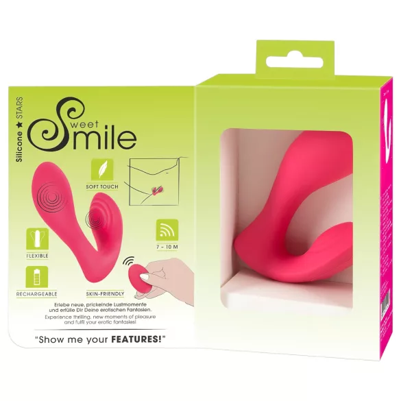 SMILE - fjärrstyrd vibrator för trosor - uppladdningsbar - rosa