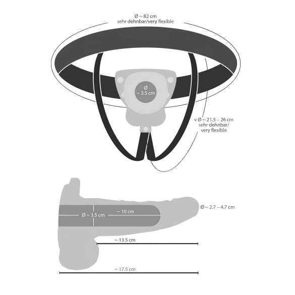 You2Toys - Strap-on dildo med vibrator - ihålig - natur