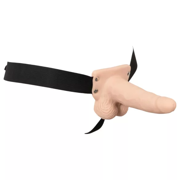 You2Toys - Strap-on dildo med vibrator - ihålig - natur