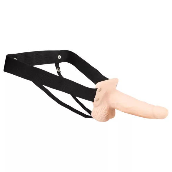 You2Toys - Strap-on dildo med vibrator - ihålig - natur