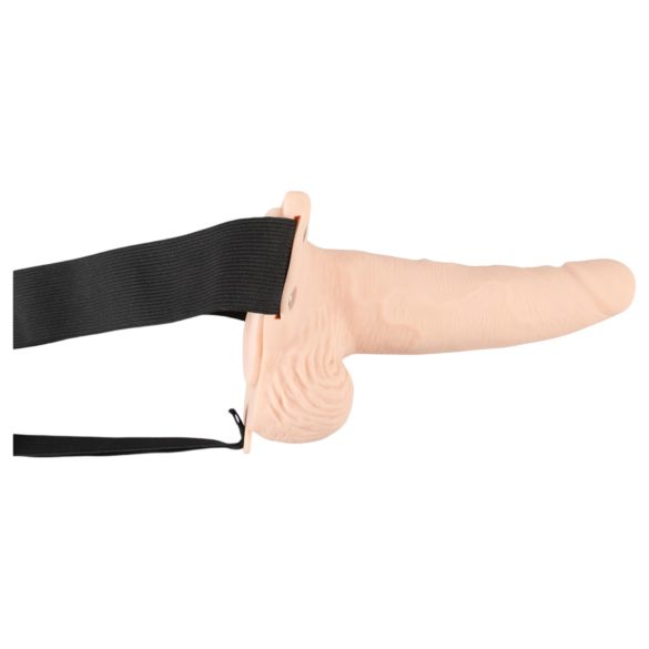 You2Toys - Strap-on dildo med vibrator - ihålig - natur