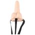 You2Toys - Strap-on dildo med vibrator - ihålig - natur