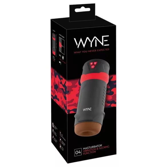 WYNE 04 - masturbator för män - vibrator och sug - uppladdningsbar - brun