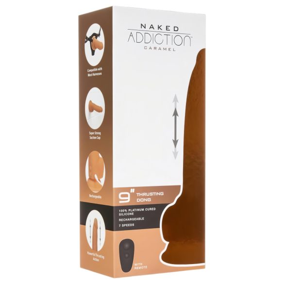 Naked Addiction - Thrusting vibrator - mörk - 23cm
