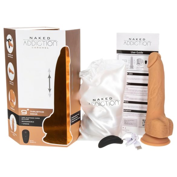 Naked Addiction - Thrusting vibrator - mörk - 23cm