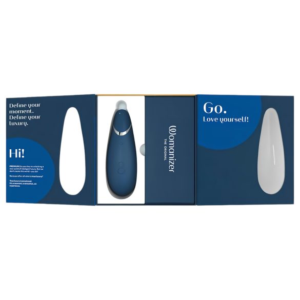 Womanizer Premium 2 - luftvågsstimulator för klitoris (blå)
