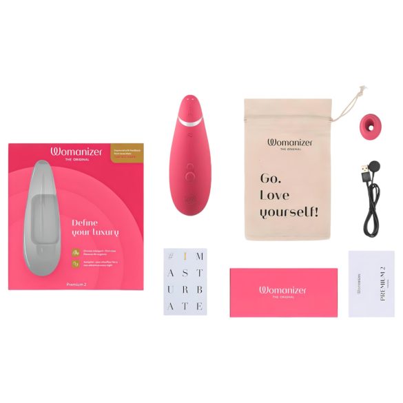Womanizer Premium 2 - lufttrycksklitorisstimulator (rosa)