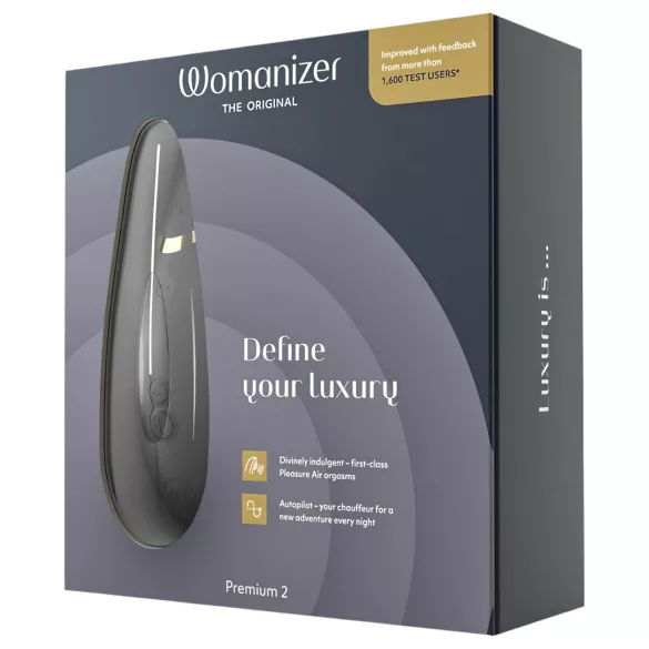Womanizer Premium 2 - lufttryck vibrator för klitoris - svart