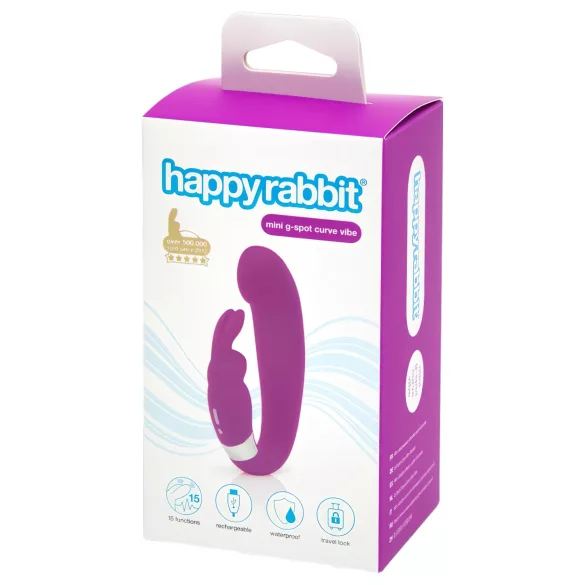 Happyrabbit - G-punkt vibrator med klitorisarm - uppladdningsbar lila