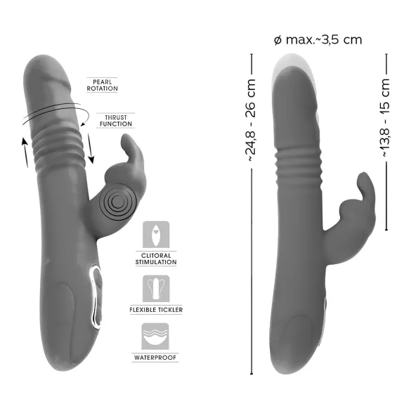 SMILE Rabbit - vibrator med klitorisstimulans och roterande funktion - rosa