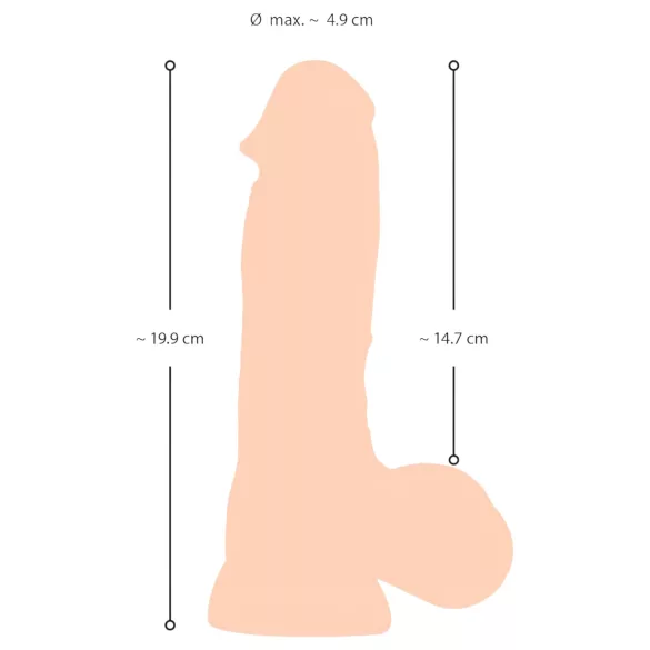 Nature Skin - dildo med hudliknande yta - 20cm - naturfärg