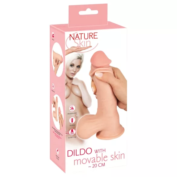 Nature Skin - dildo med hudliknande yta - 20cm - naturfärg