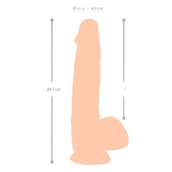 Natute Skin - dildo med hudlik känsla - 25 cm - natur