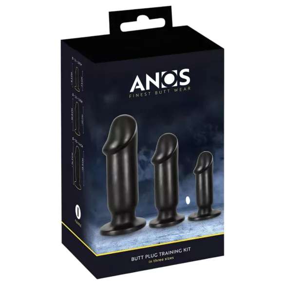 Anos Training Kit - analplugg set 3 delar - svart