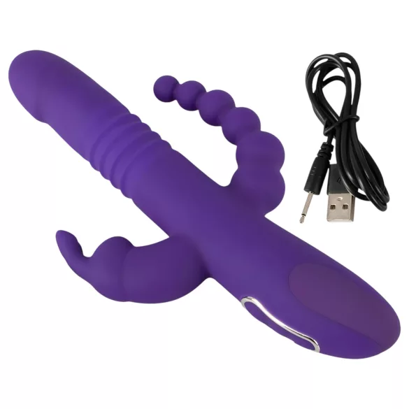 SMILE Triple - vibrator med tre armar - roterande och stötande - lila