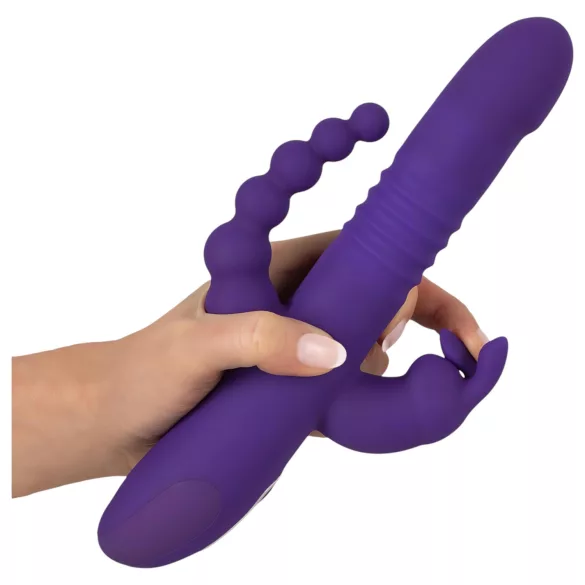 SMILE Triple - vibrator med tre armar - roterande och stötande - lila