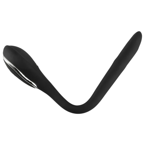 Penisplugg-dilator - uppladdningsbar, vibrerande dilator (1 cm, svart)