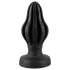 ANOS - räffad mjuk buttplugg - 7 cm (svart)