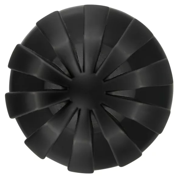 ANOS - räffad mjuk buttplugg - 7 cm (svart)