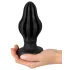 ANOS - räffad mjuk buttplugg - 7 cm (svart)
