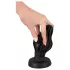 ANOS - räffad mjuk buttplugg - 7 cm (svart)