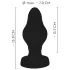 ANOS - räffad mjuk buttplugg - 7 cm (svart)