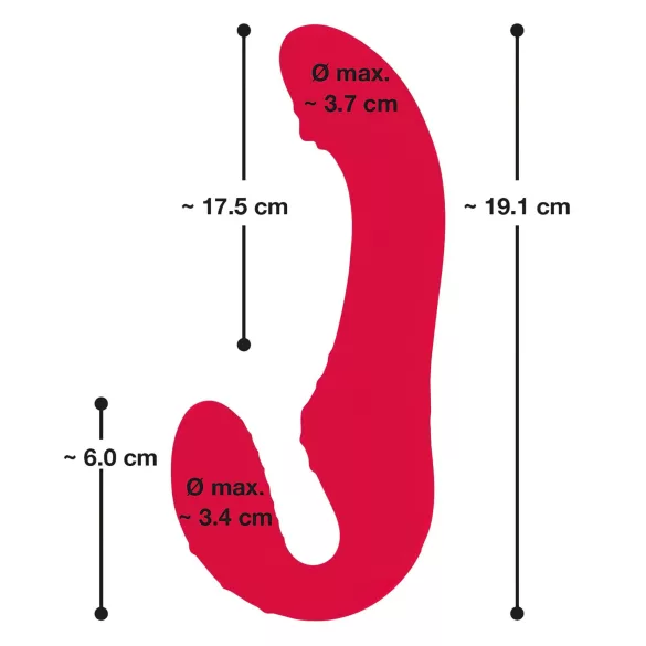 You2Toys - strapless strap-on vibrator - fjärrkontroll - röd
